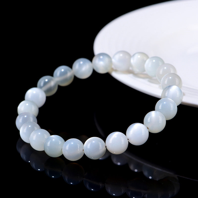 White moonstone bead bracelet – alternate view