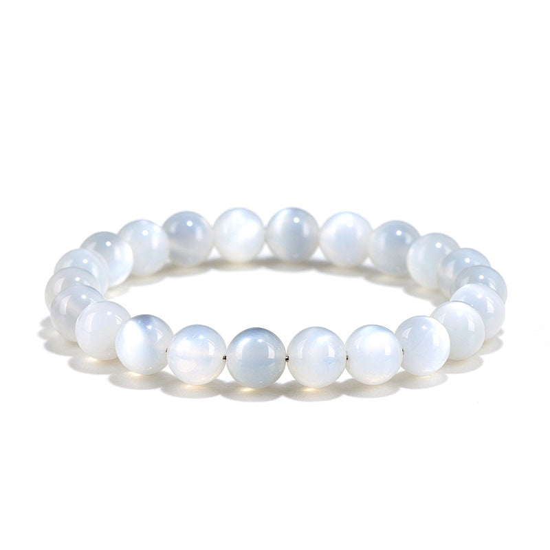 White moonstone bead bracelet – alternate view