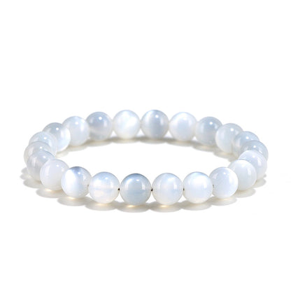 White moonstone bead bracelet – alternate view