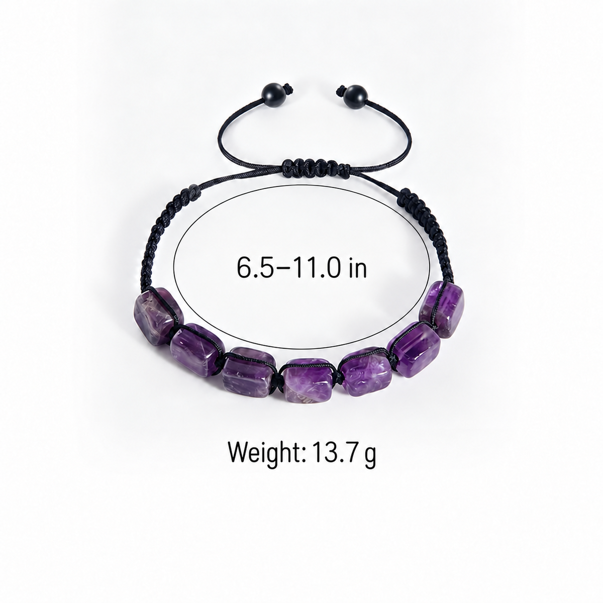 Adjustable bracelet size 6.5 to 11.0 inches