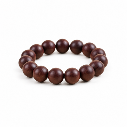 Quiet Moments dark brown herbal incense bead bracelet on white
