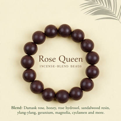 Rose Queen incense-blend bracelet and ingredient list