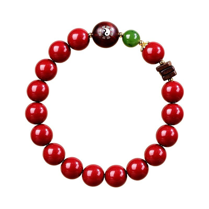 Original cinnabar yin-yang bracelet on white