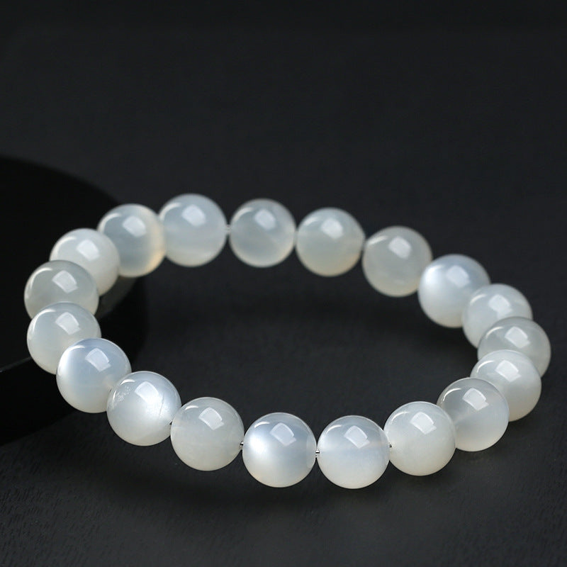 White moonstone round bead bracelet original view 5