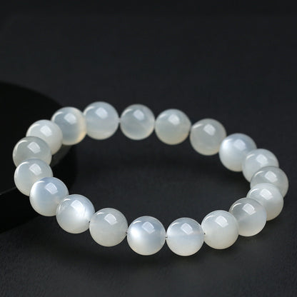 White moonstone round bead bracelet original view 5