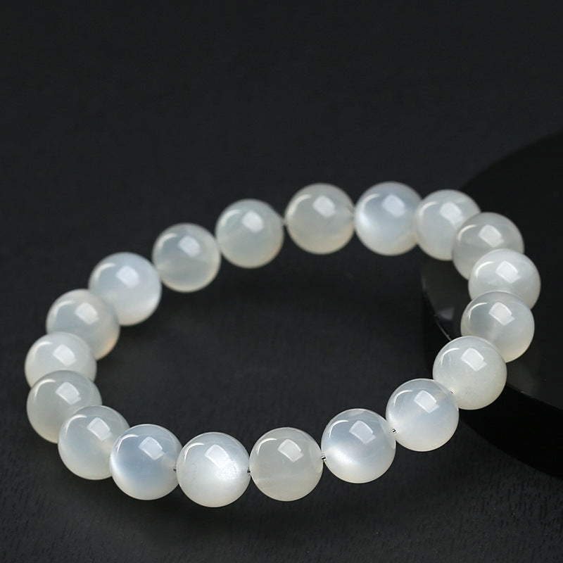White moonstone round bead bracelet original view 7