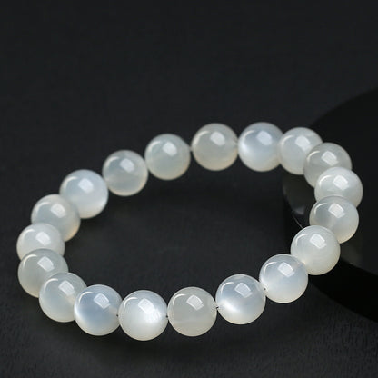 White moonstone round bead bracelet original view 7