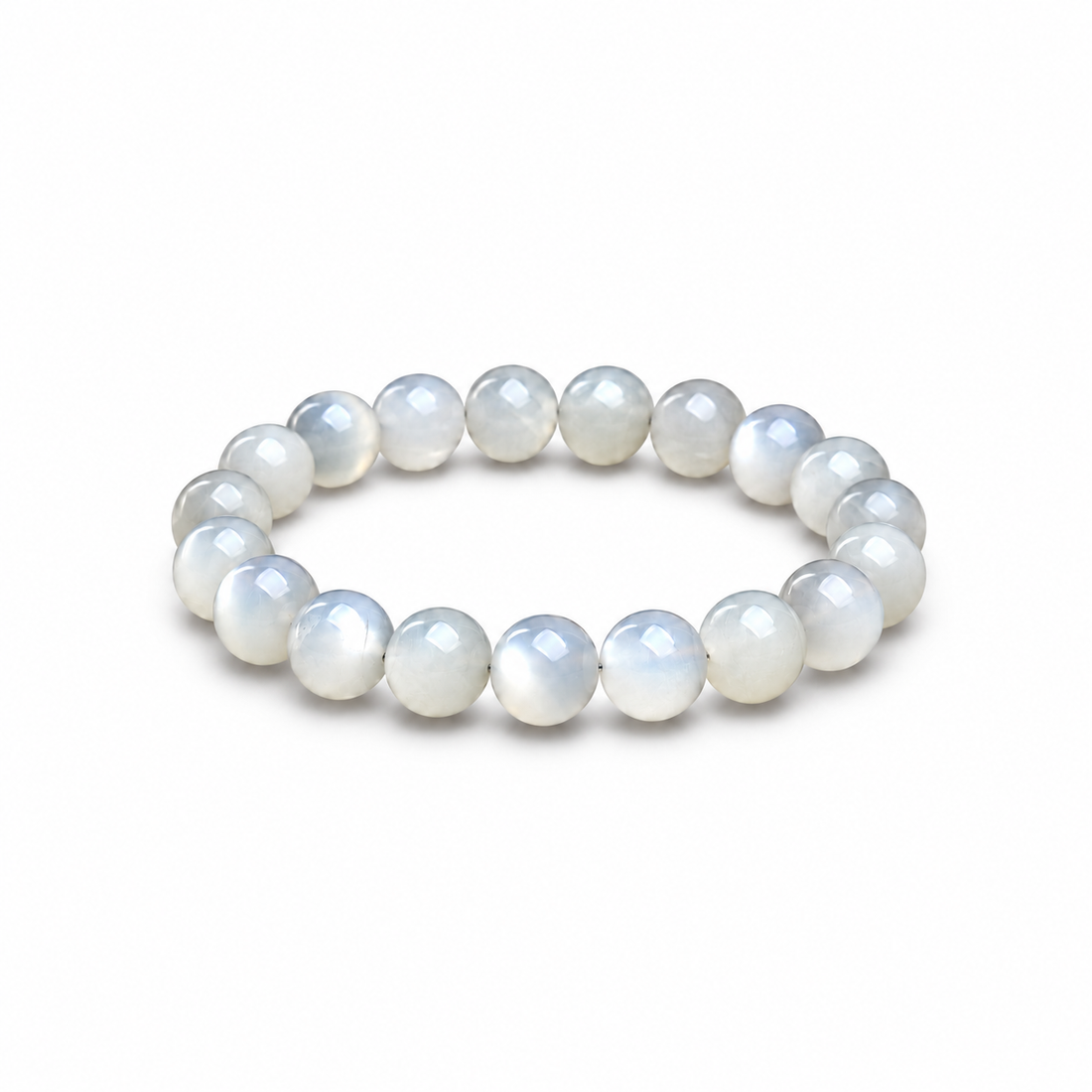 10 mm white moonstone bracelet size illustration