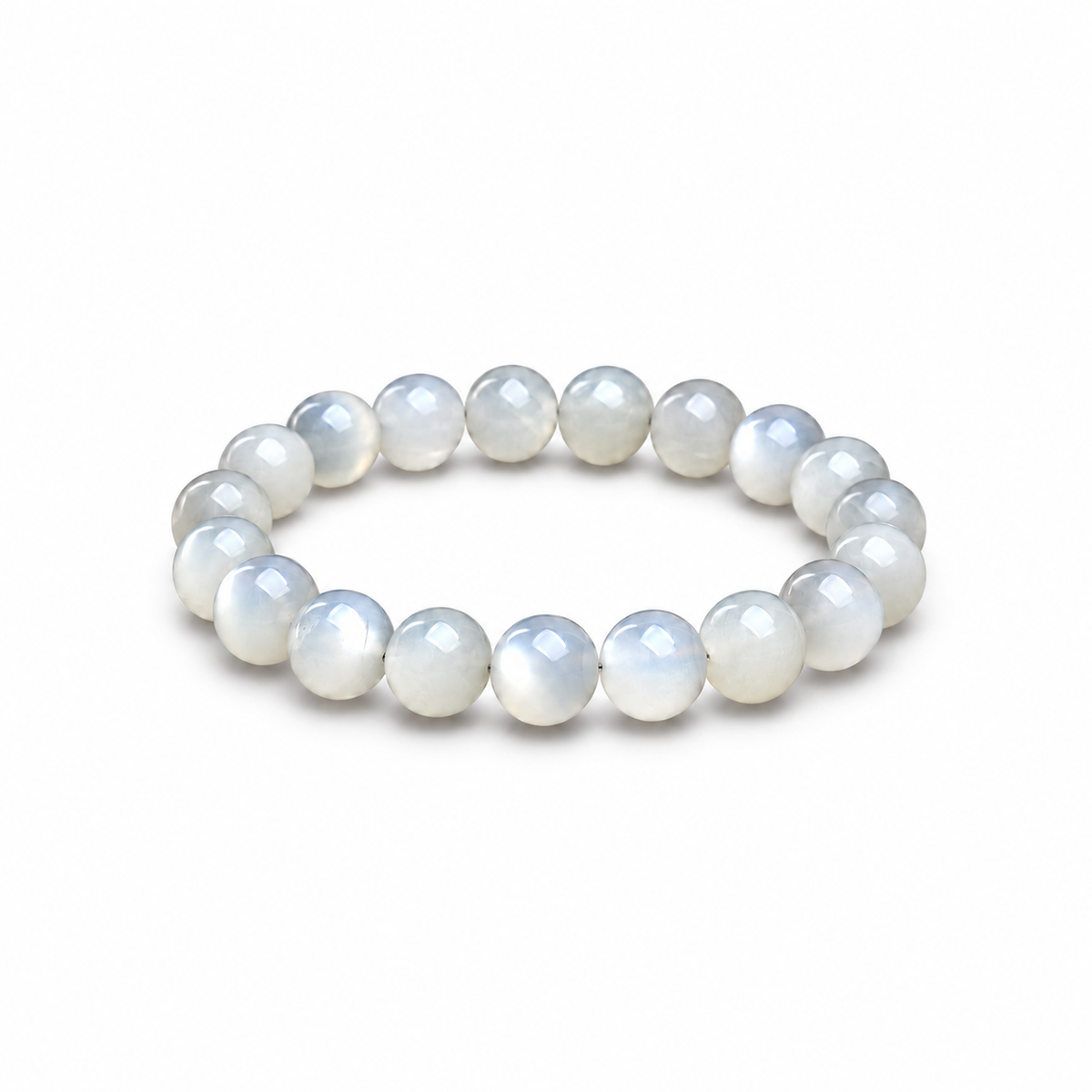 10 mm white moonstone bracelet size illustration