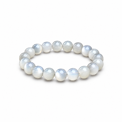 10 mm white moonstone bracelet size illustration