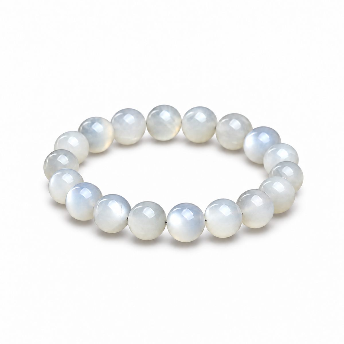 11–12 mm white moonstone bracelet size illustration