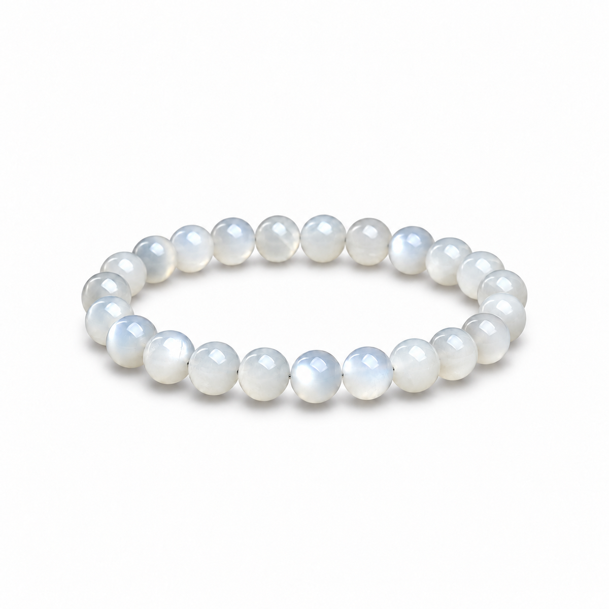 8 mm white moonstone bracelet size illustration