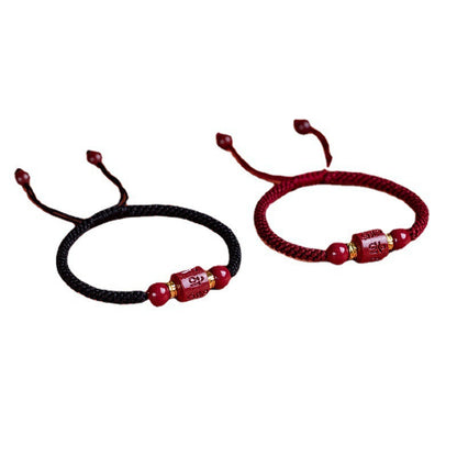 Burgundy and black cord bracelet options, one bracelet per order
