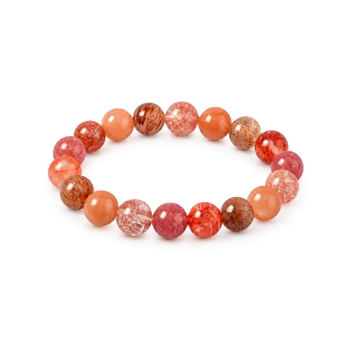 Firework Glow mixed gemstone bracelet on white background