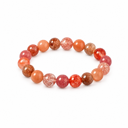 Firework Glow mixed gemstone bracelet on white background