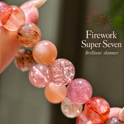 Close view of Firework Super Seven-style bead inclusions