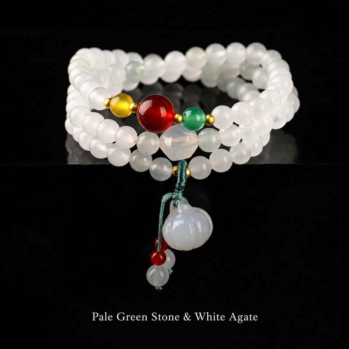 Pale Green · Agate Pumpkin stone wrap bracelet, approximately 6 mm beads