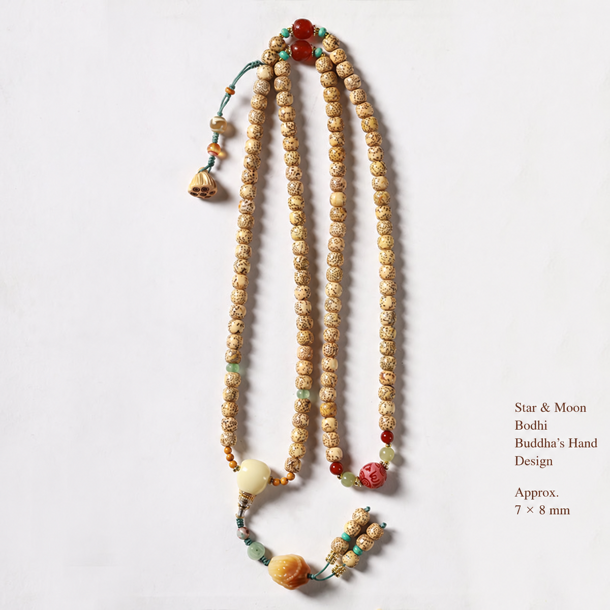 Buddha's Hand Bodhi strand, approximately 7 by 8 mm