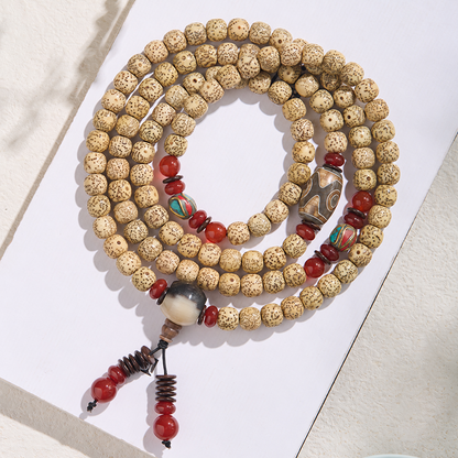 Peace & Wellbeing Star and Moon Bodhi seed strand, complete design with its original accents