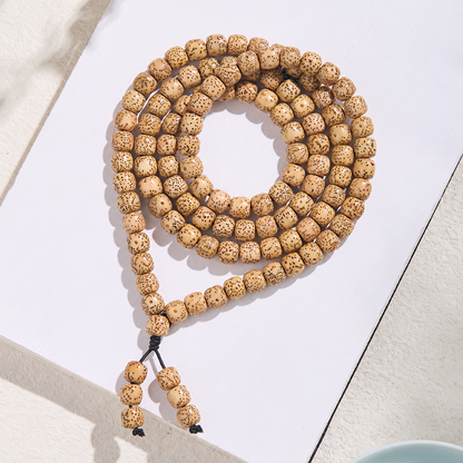 Quiet Simplicity Star and Moon Bodhi seed strand, complete design with its original accents