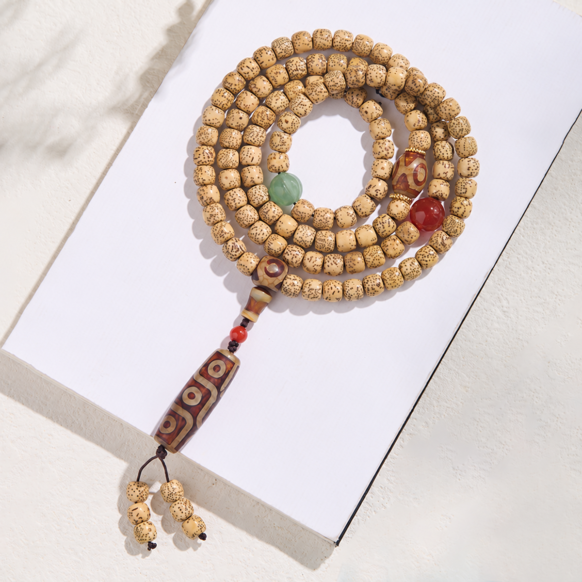 Lasting Tranquility Star and Moon Bodhi seed strand, complete design with its original accents