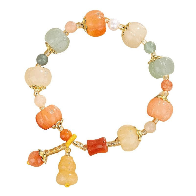 Original multicolor pumpkin bracelet and gourd charm