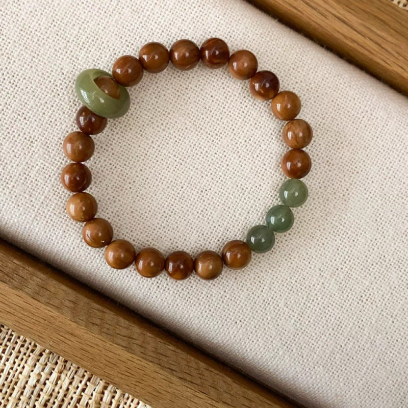Running-ring seed bead and Hetian jade bracelet, original product photograph