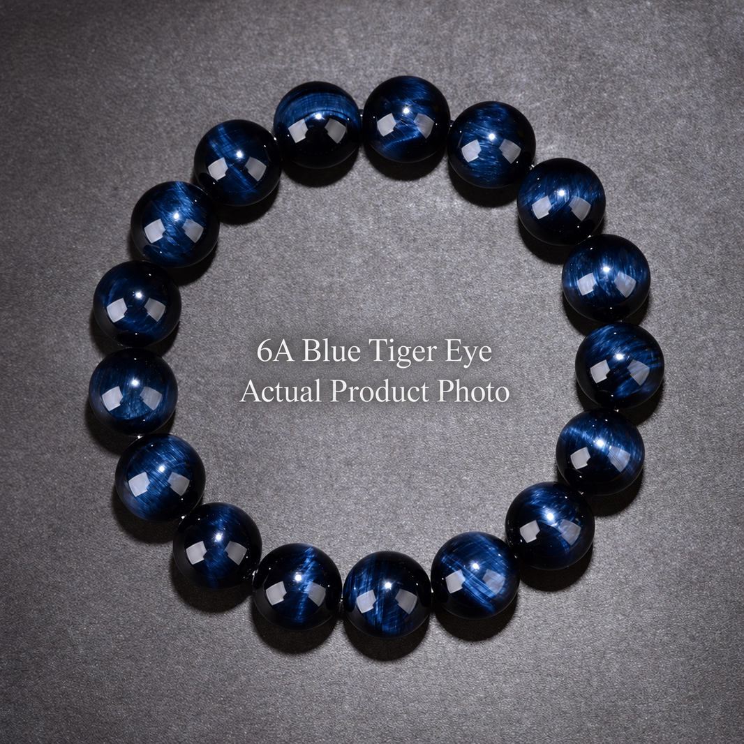 6A blue tiger eye, single-wrap material reference photo
