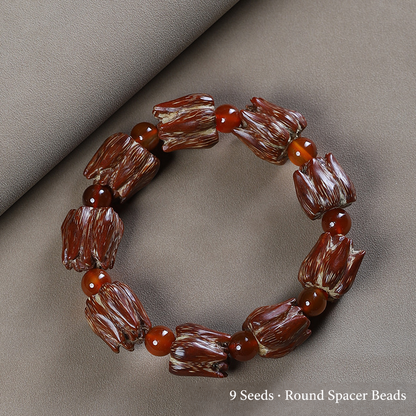 Nine-seed bodhi bracelet with round spacer beads