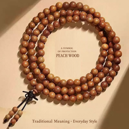 Peach wood bracelet with traditional symbolic meaning