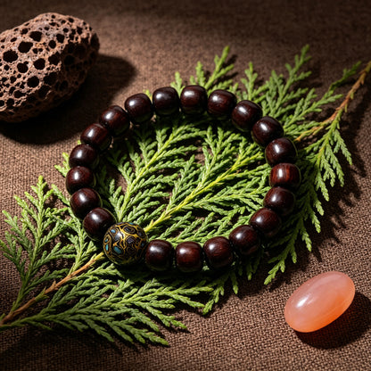 Colorful Lacquer — 8 × 9mm red sandalwood bracelet