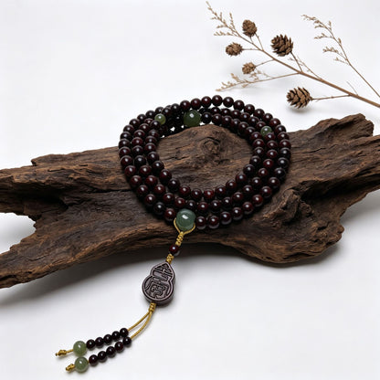 Gourd Charm — 6mm red sandalwood bracelet