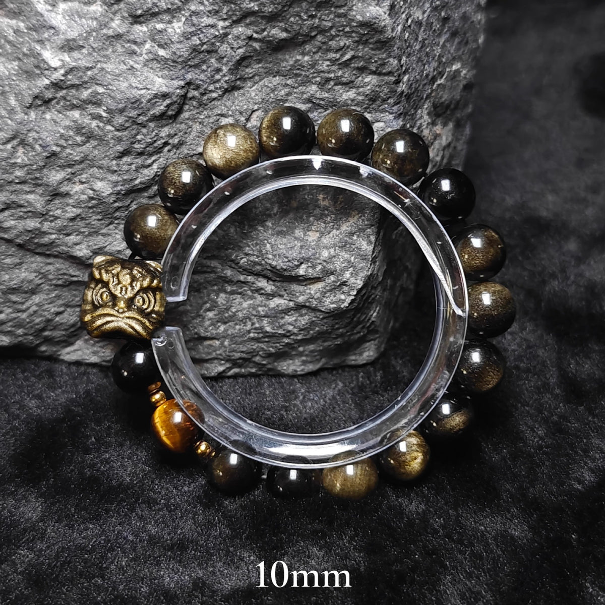 Source SKU photograph: Gold Sheen Obsidian + Tiger Eye / 10mm