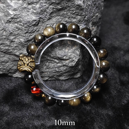 Source SKU photograph: Gold Sheen Obsidian + Red Accent / 10mm