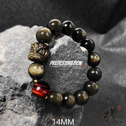 Source SKU photograph: Gold Sheen Obsidian + Red Accent / 14mm