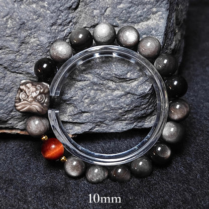 Source SKU photograph: Silver Sheen Obsidian + Red Accent / 10mm