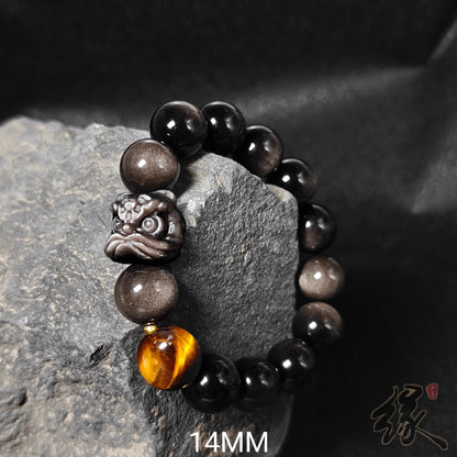 Source SKU photograph: Silver Sheen Obsidian + Tiger Eye / 14mm