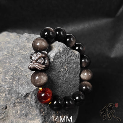 Source SKU photograph: Silver Sheen Obsidian + Red Accent / 14mm