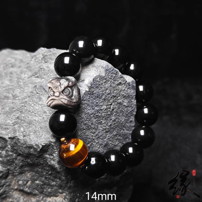 Source SKU photograph: Black Obsidian + Tiger Eye / 14mm