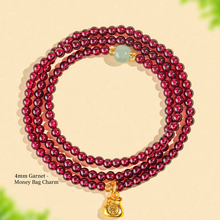 4mm Garnet - Money Bag Charm
