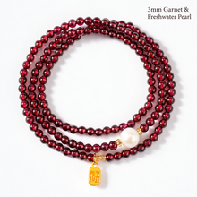 3mm Garnet & Freshwater Pearl