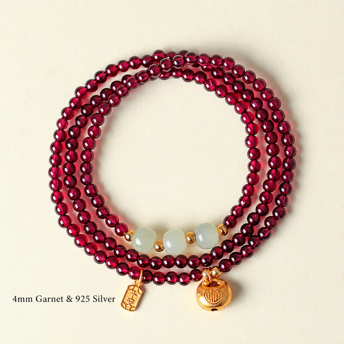 4mm Garnet & 925 Silver