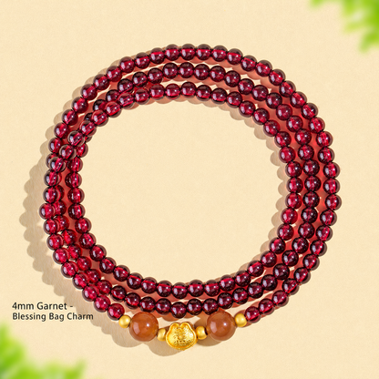 4mm Garnet - Blessing Bag Charm