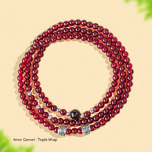 4mm Garnet - Triple Wrap