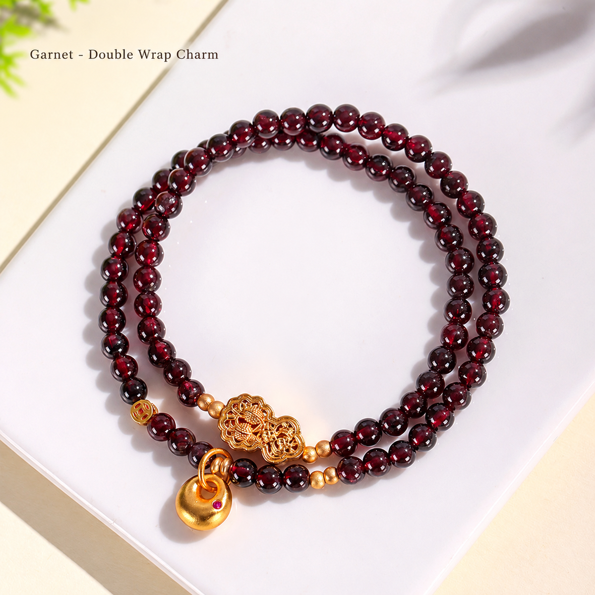 Garnet - Double Wrap Charm