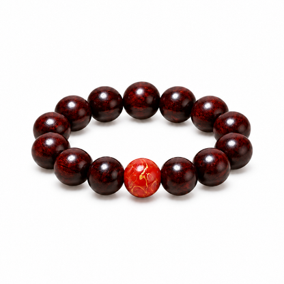 Red Sandalwood Beaded Bracelet — 17 Styles on a white background
