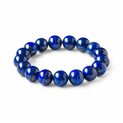 Natural lapis lazuli bracelet on white