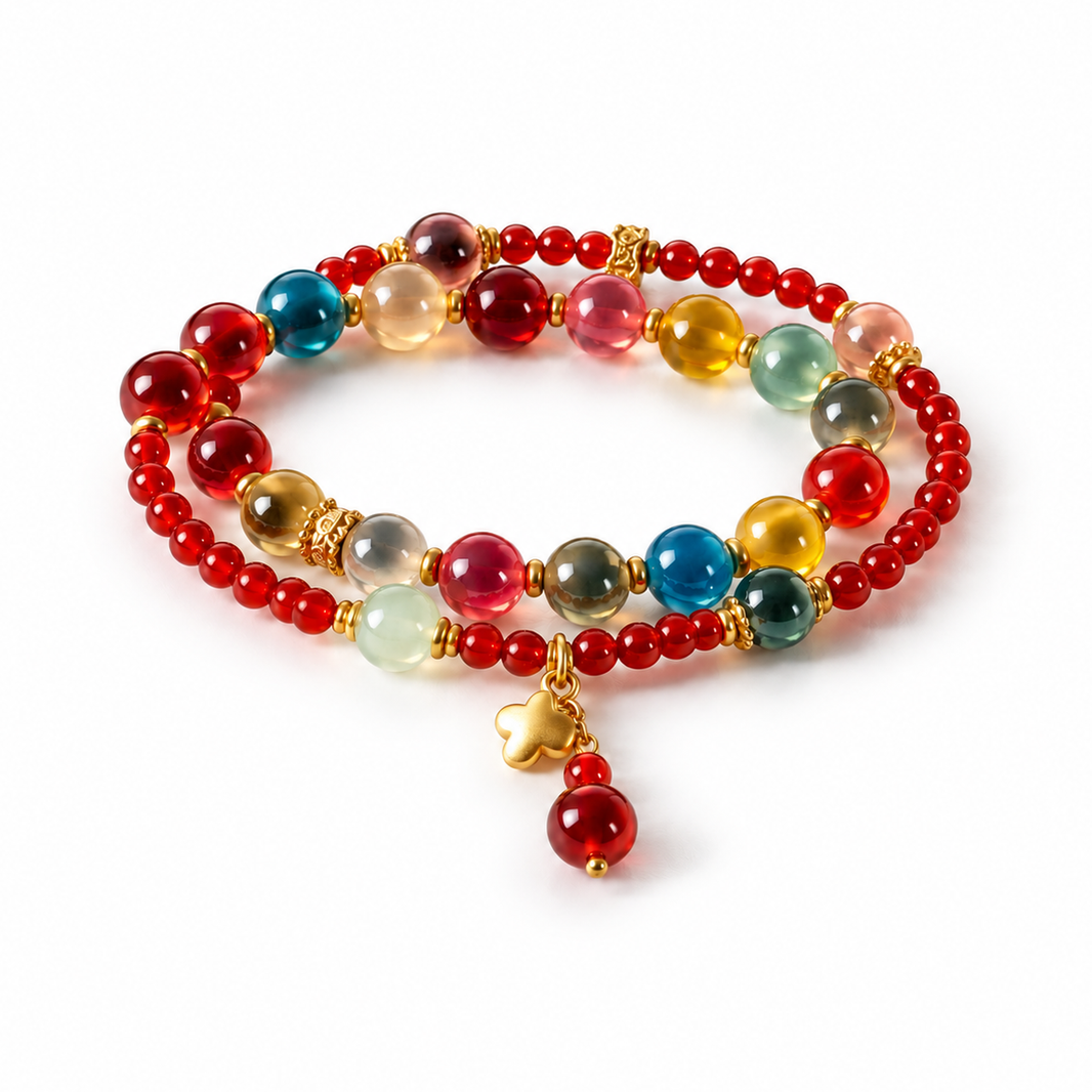 Candy agate double-wrap bracelet hero view