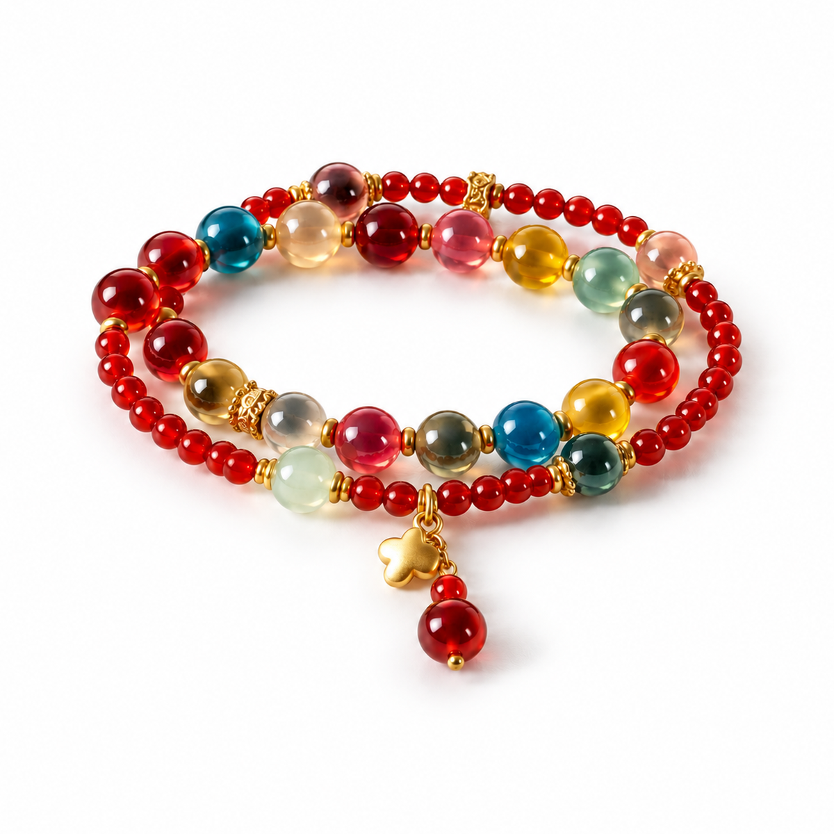 Candy agate double-wrap bracelet hero view