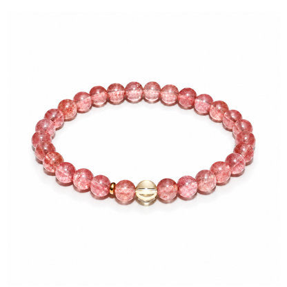 Strawberry quartz and citrine bracelet — standardized main view
